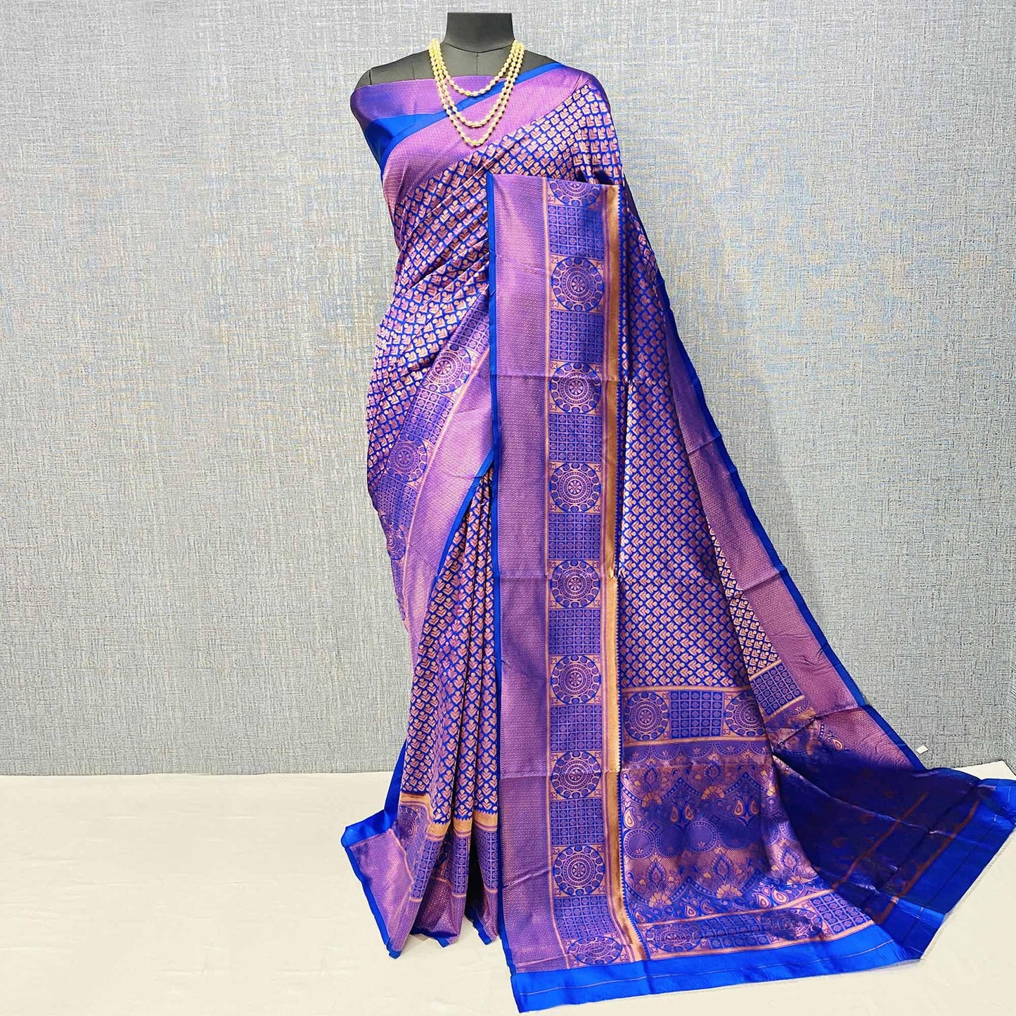 Blue & Golden Woven Banarasi Silk Saree