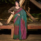 Blue-Purple Solid Chiffon Saree