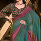 Blue-Purple Solid Chiffon Saree