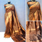 Brown & Golden Woven Banarasi Silk Saree