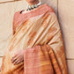 Brown Floral Woven Art Silk Saree