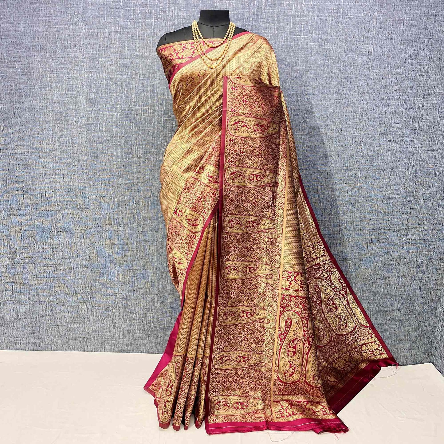 Brown Woven Banarasi Silk Saree