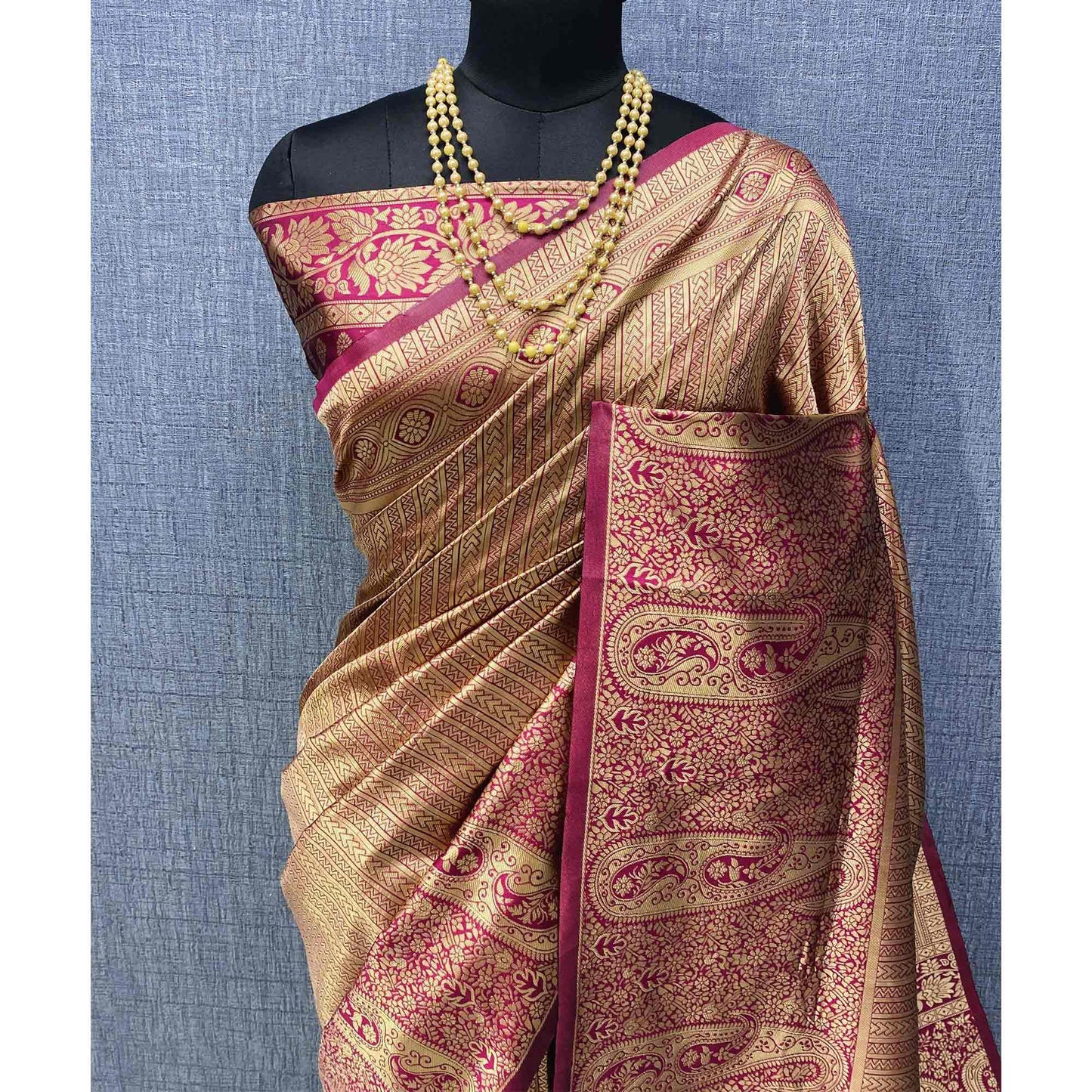 Brown Woven Banarasi Silk Saree