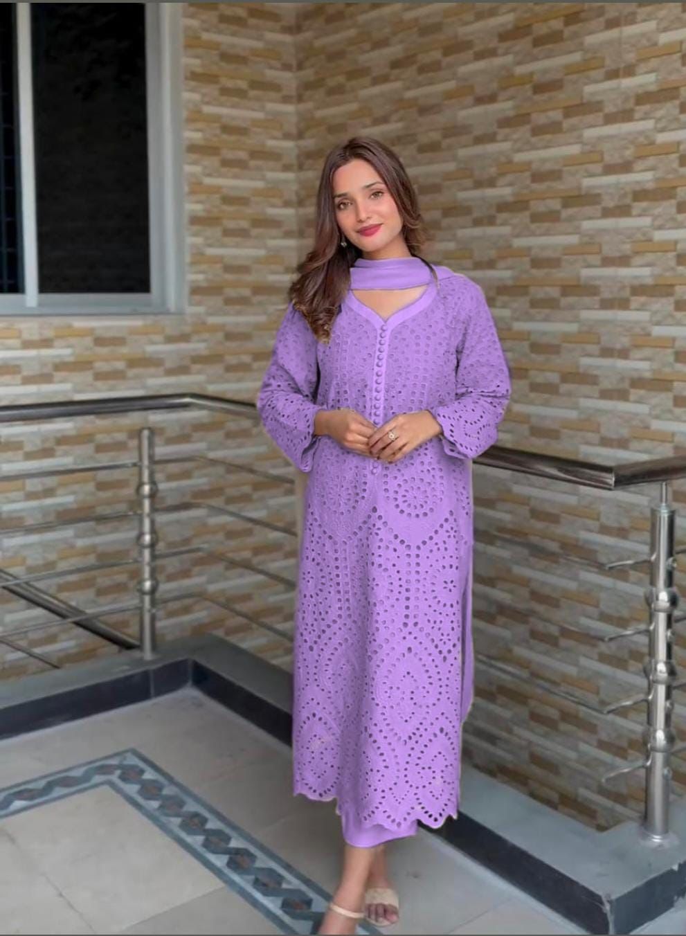 Mauve Chikankari Hakuba Designer Ready-to-Wear Suits (Premium)