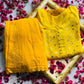 Yellow Luxe Viscose Ring Jall Kurti and Sharara Set (Made on Order)