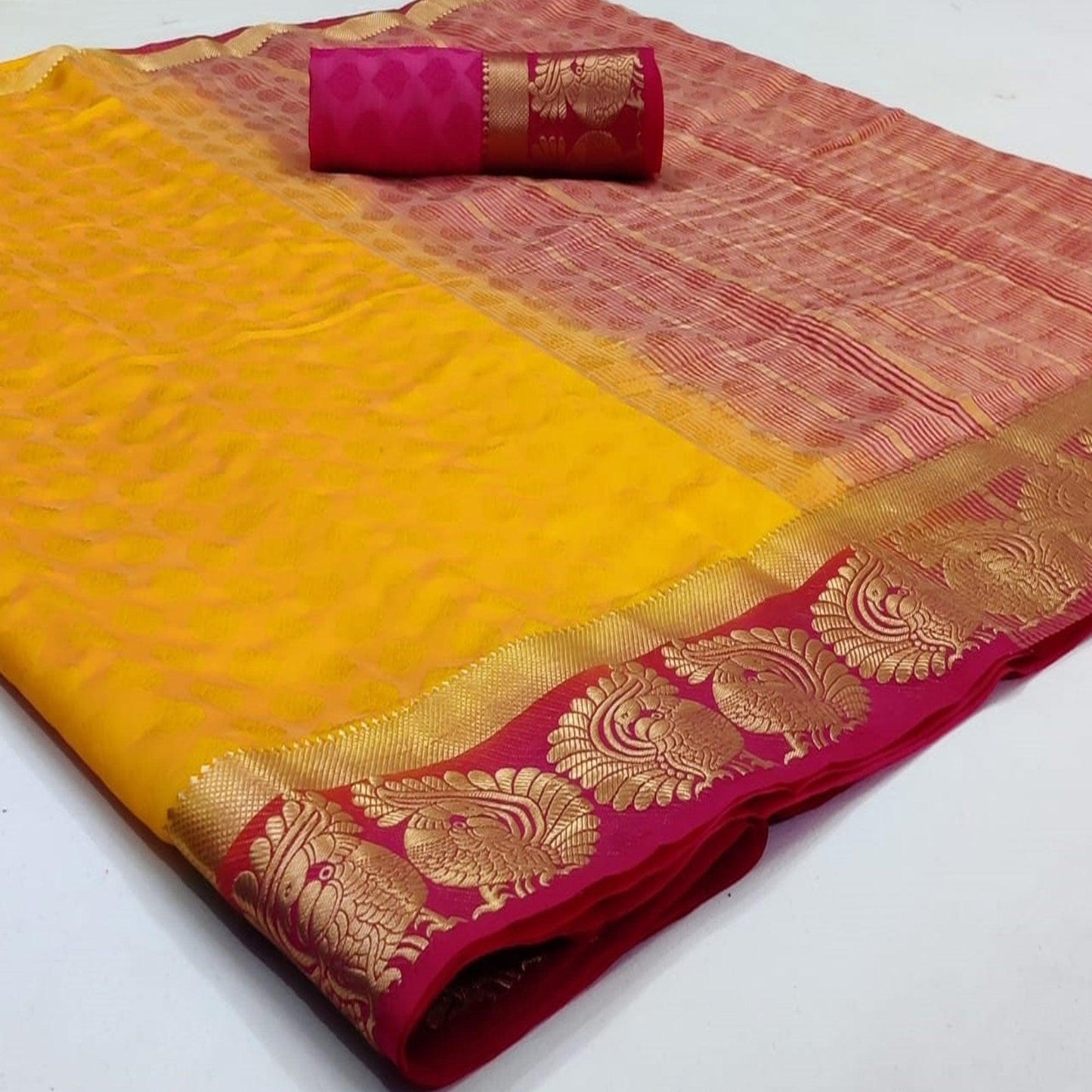 Exceptional Yellow Coloured Festive Wear Woven Art Silk Saree