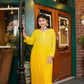 Yellow Luxe Viscose Ring Jall Kurti and Sharara Set (Made on Order)