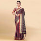 Wine Woven Patola Art Silk Saree With Tassels