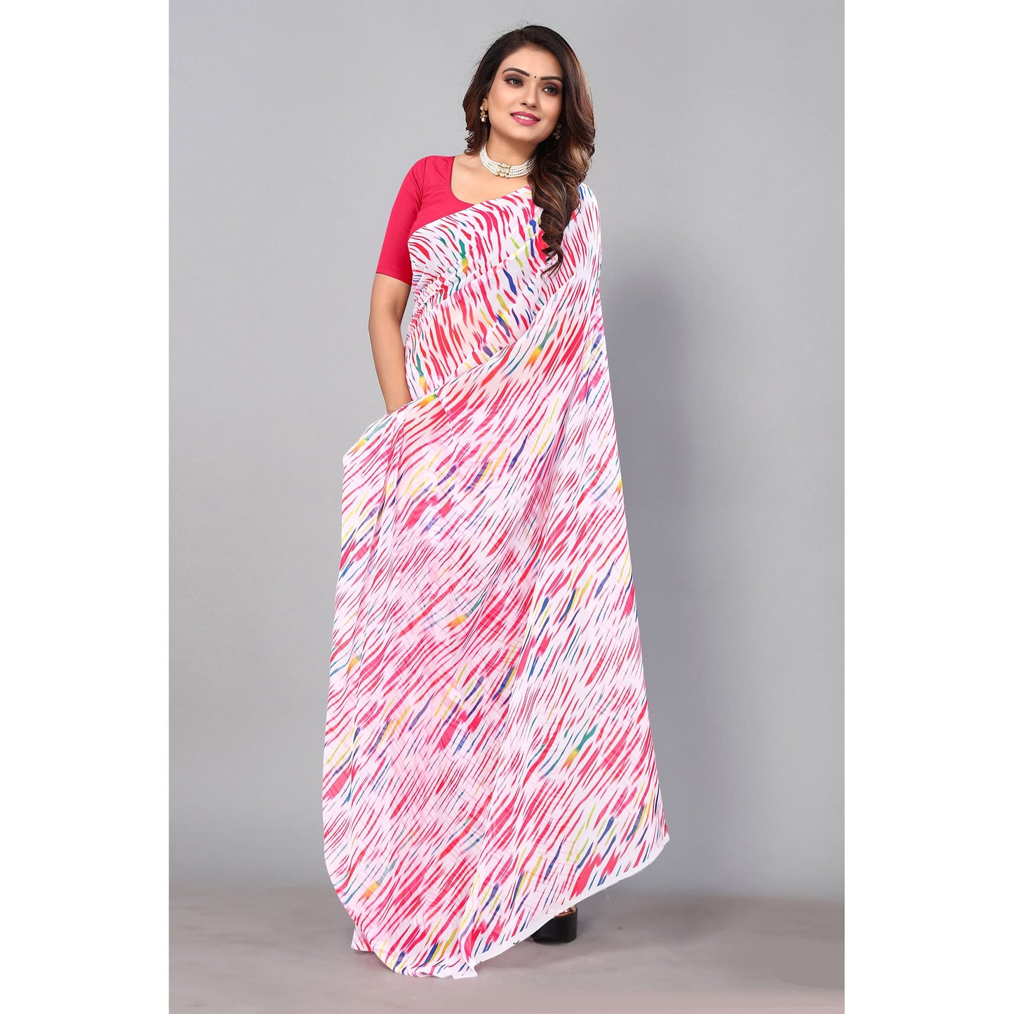 Multicolored Digital Printed Georgette Saree