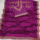 Purple Sequins Embroidered Art Silk Saree