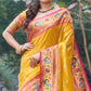 Yellow Woven Art Silk Paithani Saree With Tassels