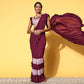 Wine Sequins Embroidered Art Silk Saree