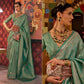 Sea Green Floral Woven Art Silk Saree