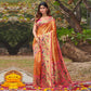 Orange Woven Art Silk Paithani Saree With Tassels