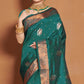 Rama Green Woven Banarasi Silk Saree