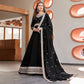 Black Sequins Embroidered Georgette Anarkali Suit