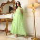 Pista Green Chikankari Work Georgette Anarkali Suit