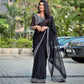 Black Embroidered Georgette Saree