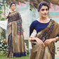 Navy Blue Woven Art Silk Saree