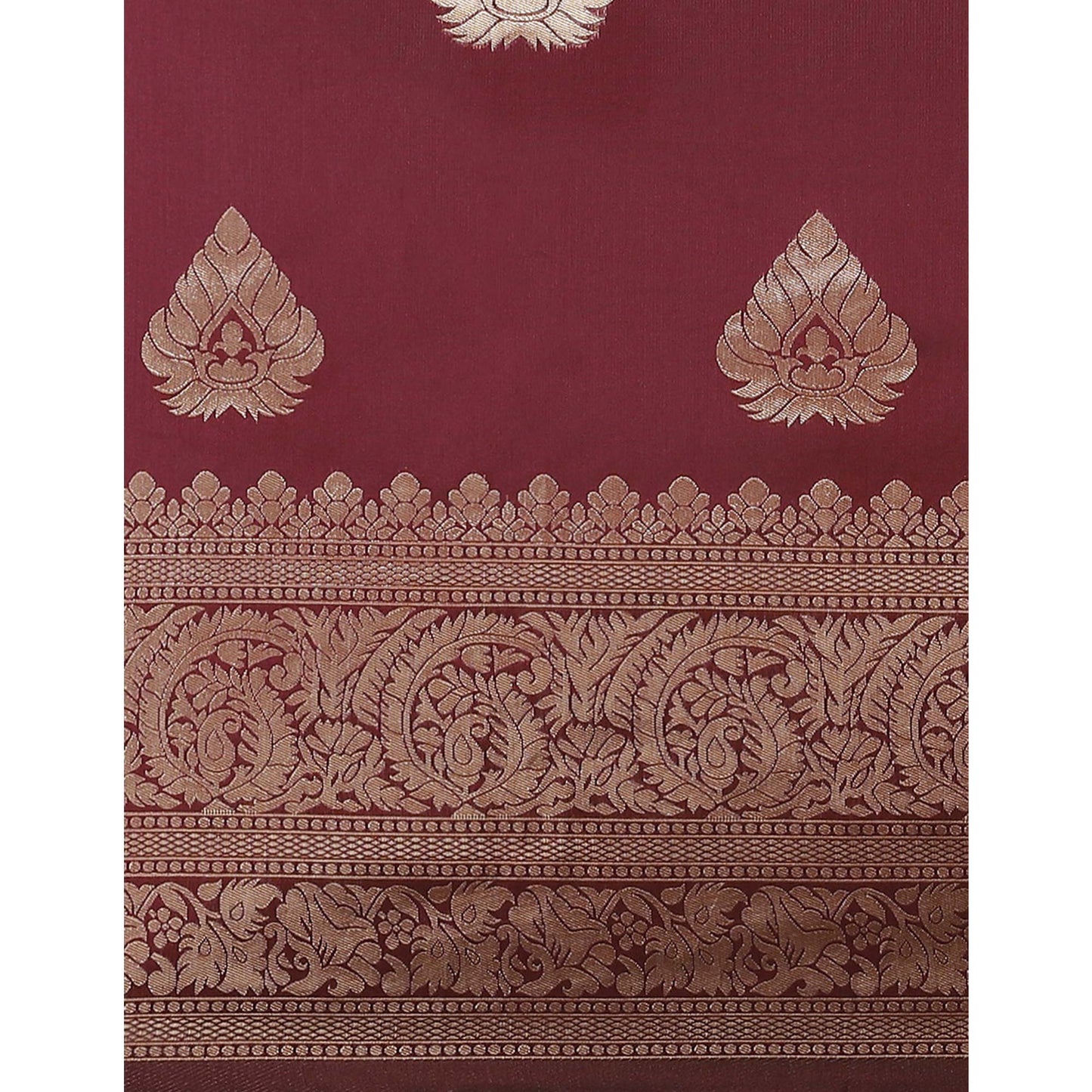 Maroon Woven Banarasi Silk Saree