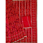 Red Bandhani Printed With Sequins Work Georgette Saree