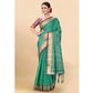 Green Woven Patola Art Silk Saree With Tassels