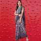 Black Printed With Fancy Mirror Georgette Saree