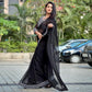 Black Embroidered Georgette Saree