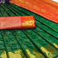 Bottle Green Bandhani Woven Banarasi Silk Saree