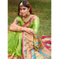 Parrot Green Woven Art Silk Paithani Saree With Tassels