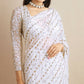 White Sequins Embroidered Georgette Saree