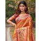 Orange Woven Art Silk Paithani Saree With Tassels