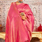 Pink Floral Woven Art Silk Saree