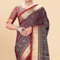 Wine Woven Patola Art Silk Saree With Tassels