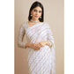 White Sequins Embroidered Georgette Saree