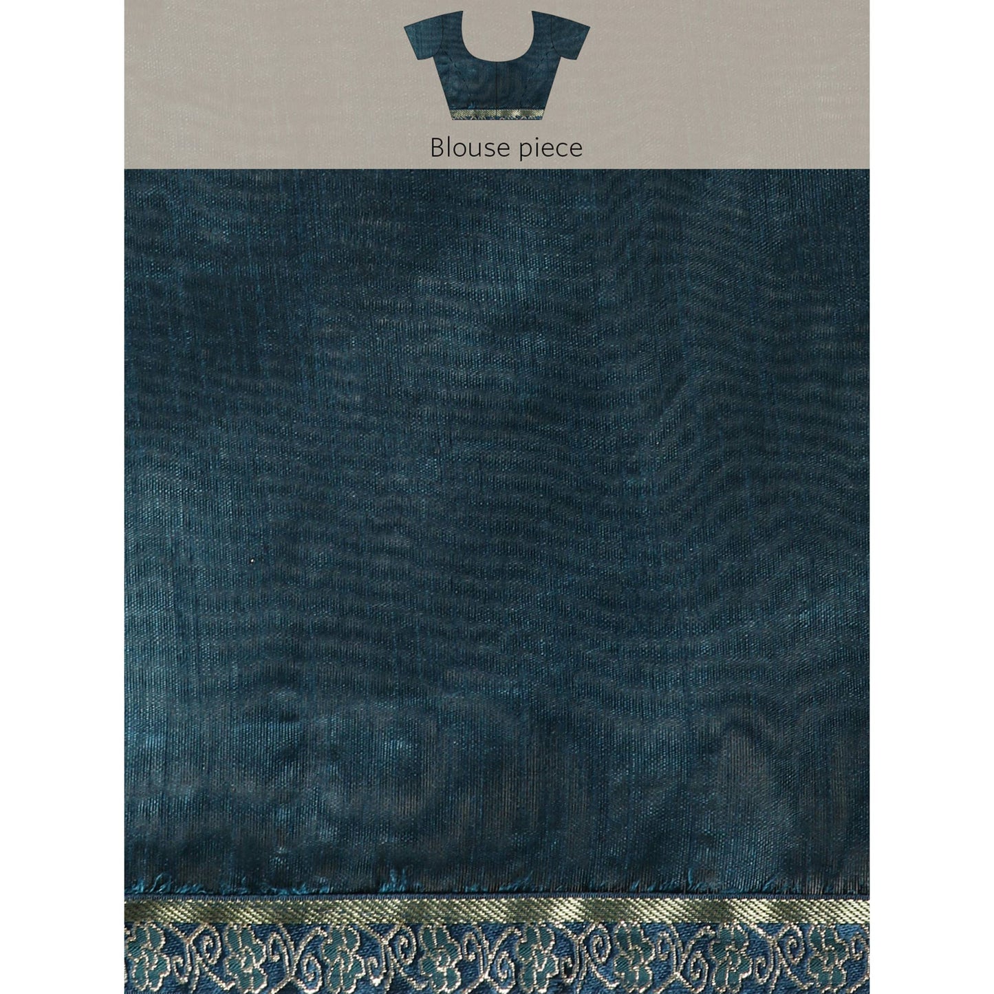 Blue Floral Foil Printed Zomato Saree