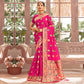 Rani Pink Woven Art Silk Saree