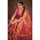 Orange & Pink Woven Art Silk Saree