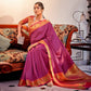 Magenta Pink Woven Art Silk Saree