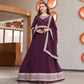 Wine Sequins Embroidered Georgette Anarkali Suit