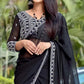 Black Embroidered Georgette Saree