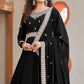 Black Sequins Embroidered Georgette Anarkali Suit