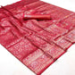 Rose pink Floral Woven Art Silk Saree