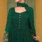 Green Floral Embroidered Georgette Anarkali Suit