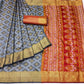 Grey Bandhani Woven Banarasi Silk Saree