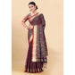 Wine Woven Patola Art Silk Saree With Tassels