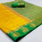 Glowing Yellow Coloured Festive Wear Woven Art Silk Saree