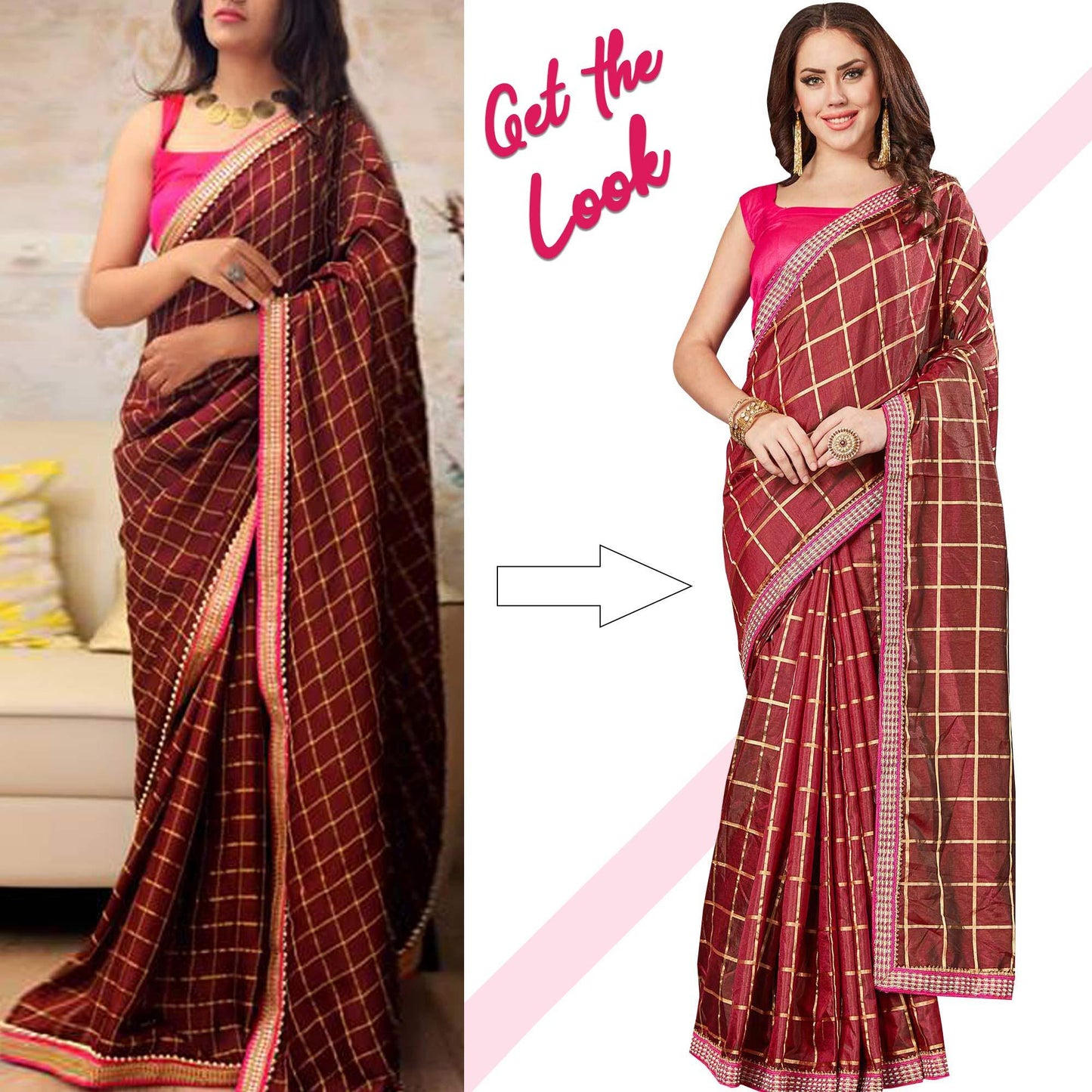 Gorgeous Maroon Colored Partywear Printed Silk Saree