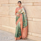 Green Floral Woven Art Silk Saree