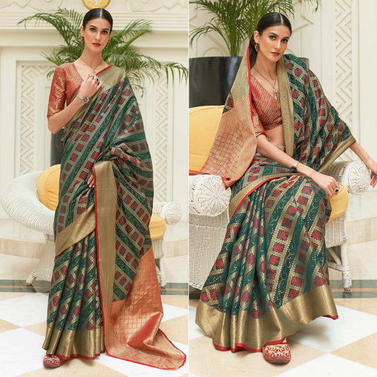 Green Woven Patola Silk Saree